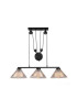 Industrial Pulley triple pendant lamp with Edison bulbs Pottery Barn black color front view