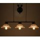 Industrial Pulley triple pendant lamp with Edison bulbs Pottery Barn black color side view