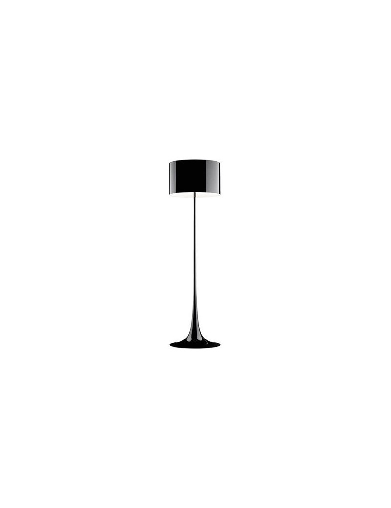 Spun floor lamp Flos black color front view Spun floor lamp Flos black color front view