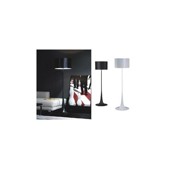 Spun floor lamp Flos black color / white color Diam 30.5cm