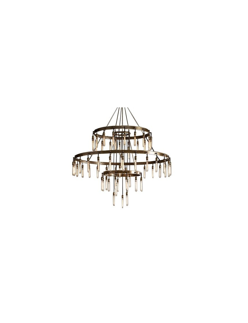 RH AXIS 3-TIER CHANDELIER Restoration Hardware brass color 1