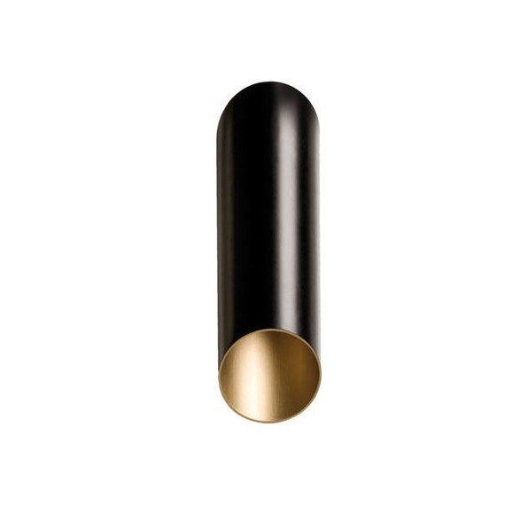 Pipe wall lamp Tom Dixon black and gold color front view