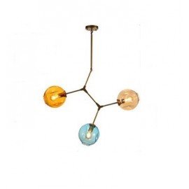 Branching Bubble Chandelier Edition color LINDSEY ADELMAN STUDIO gold color 3 lights front view