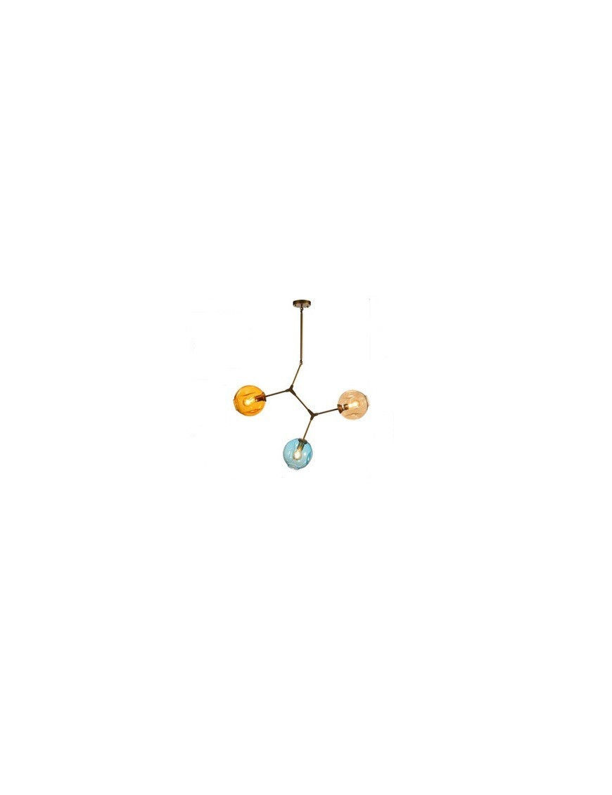Branching Bubble Chandelier Edition color LINDSEY ADELMAN STUDIO gold color 3 lights front view Branching Bubble Chandelier Edition color LINDSEY ADELMAN STUDIO gold color 3 lights front view