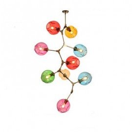 Branching Bubble Chandelier Edition color LINDSEY ADELMAN STUDIO gold color 9 lights side view
