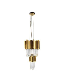 Empire pendant lamp Luxxu brass/nickel color front view