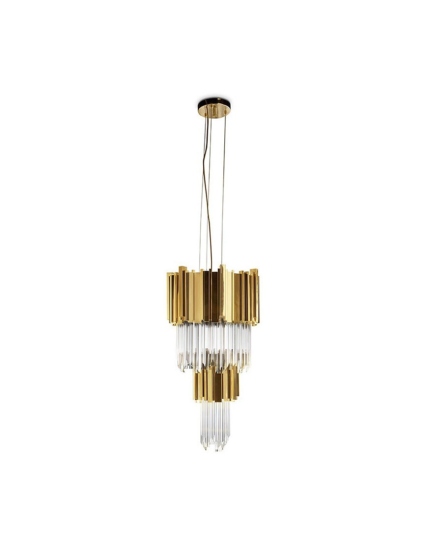 Empire pendant lamp Luxxu brass/nickel color front view Empire pendant lamp Luxxu brass/nickel color front view