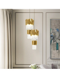 Empire pendant lamp Luxxu brass/nickel color side view