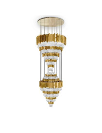 Empire XL chandelier Luxxu brass/nickel color front view