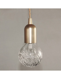 Crystal bulb LED pendant lamp Lee Broom Iron 1 light front view