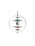 Globe pendant lamp Verpan structure in chrome color front view