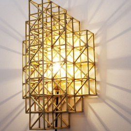 GRIDLOCK wall lamp Roll & Hill gold color with detail