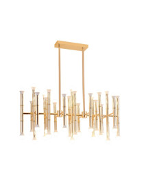 Meurice Rectangle Chandelier gold color front view