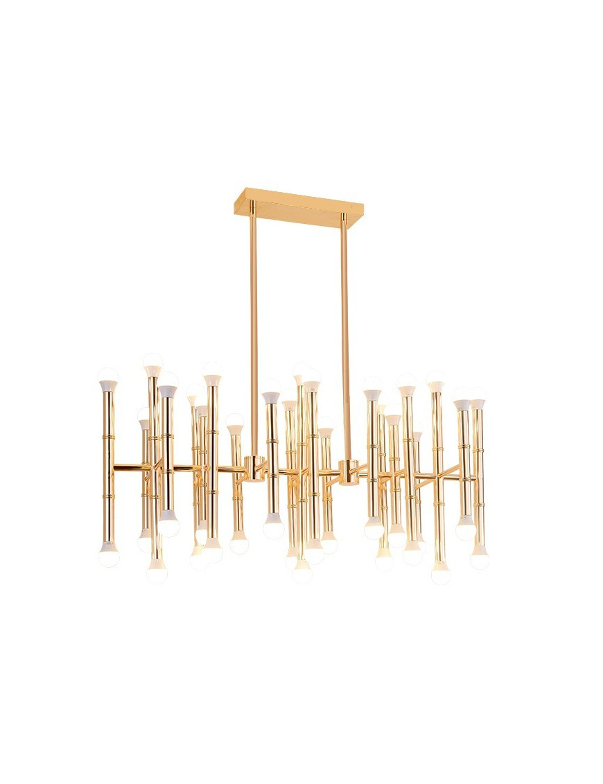 Meurice Rectangle Chandelier gold color front view