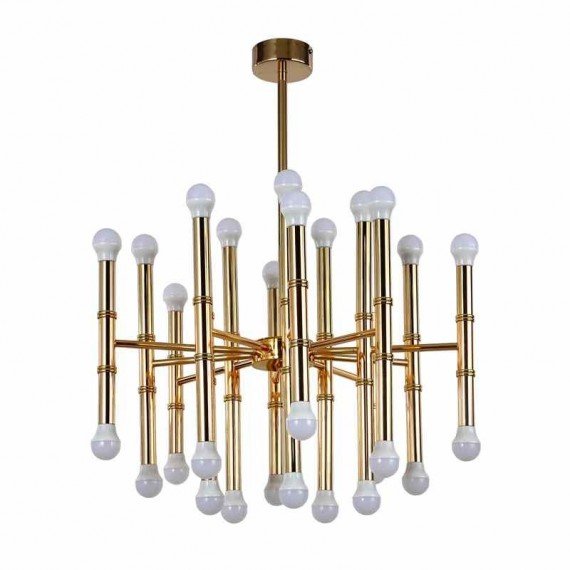 Meurice round Chandelier gold color front view
