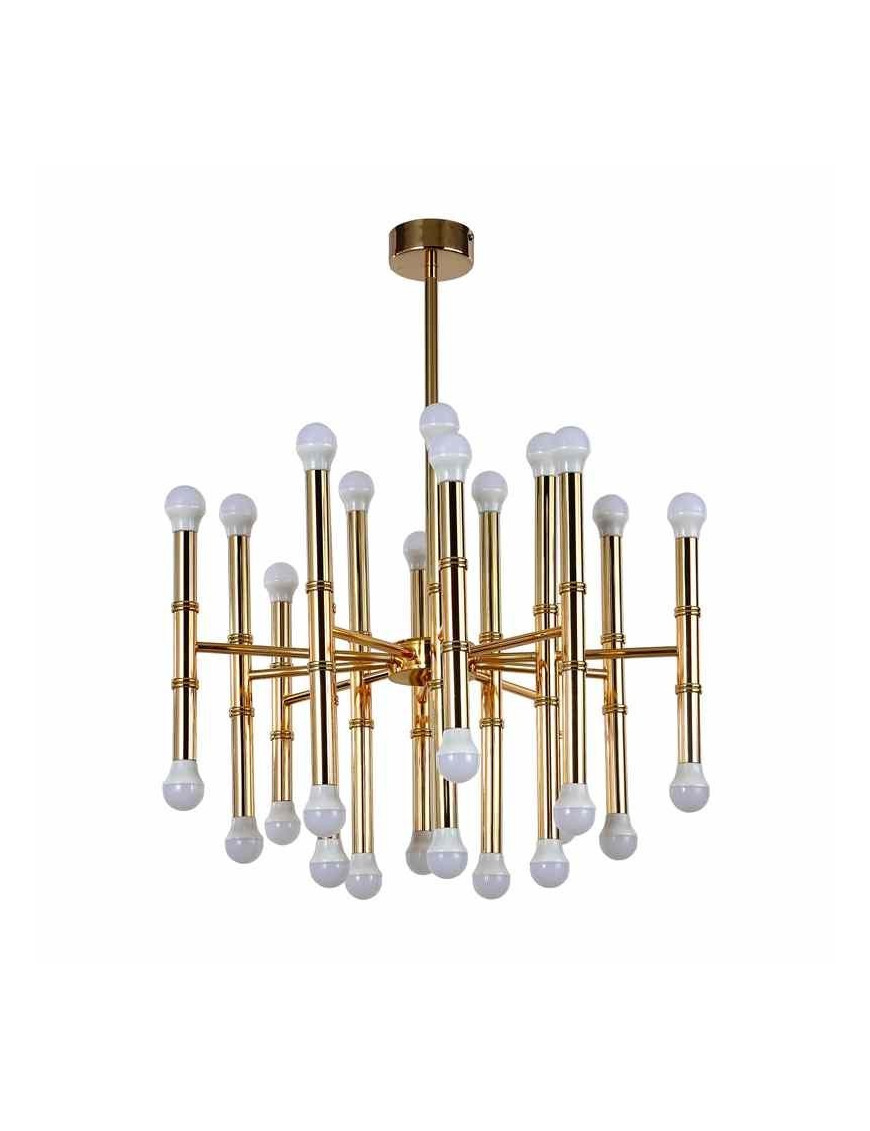 Meurice round Chandelier gold color front view Meurice round Chandelier gold color front view