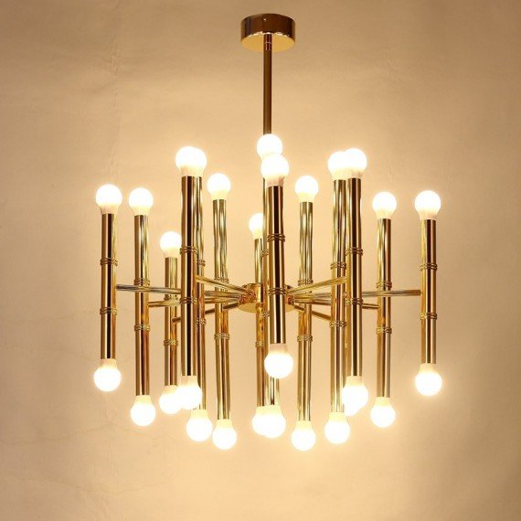 Meurice round Chandelier gold color side view