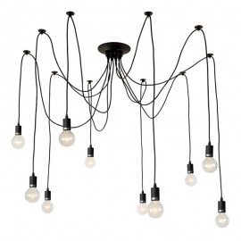 Edison style Chandelier Pottery Barn black color side view