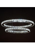 Circle crystal LED Pendant lamp 2 ring Swarovski chrome color front view