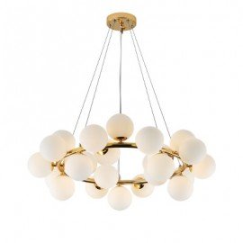 Mimosa round pendant lamp Atelier Areti brass color front view