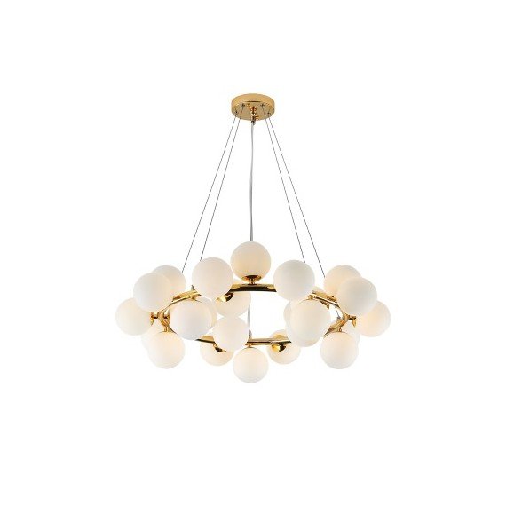 Mimosa round pendant lamp Atelier Areti brass color front view
