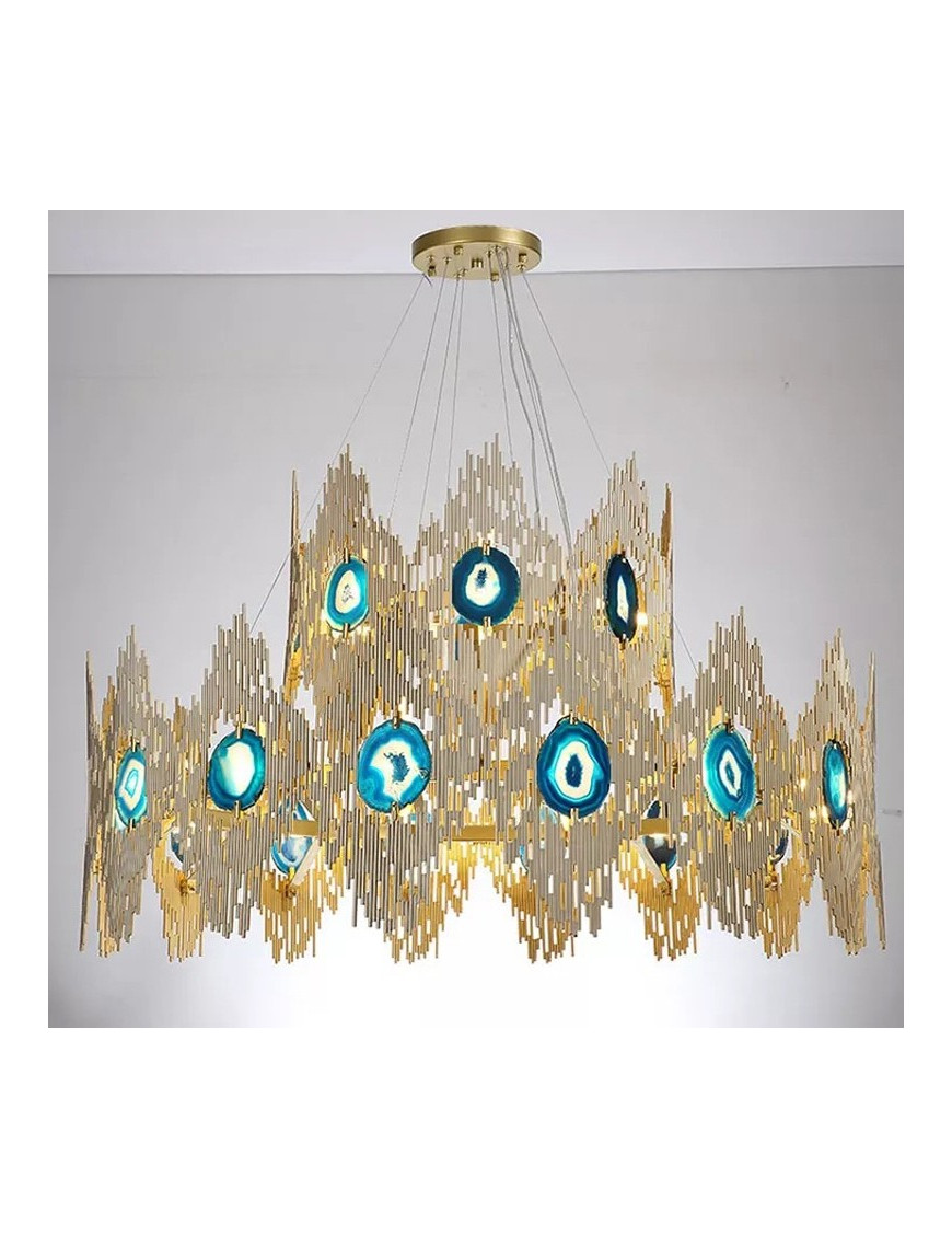 VIVRE LED 2 ring Chandelier Koket gold color front view