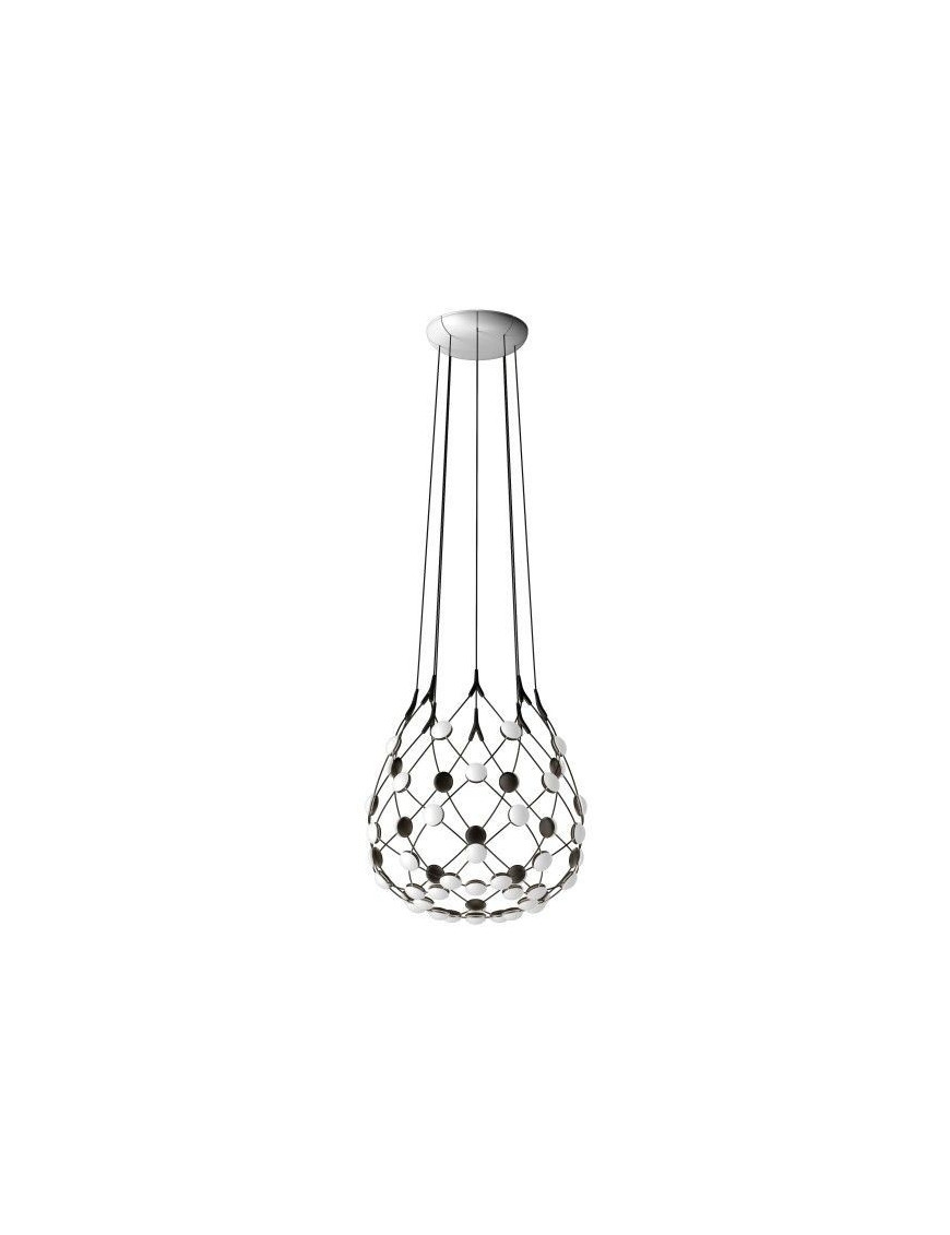 Mesh LED pendant lamp Luceplan black color S front view Mesh LED pendant lamp Luceplan black color S front view