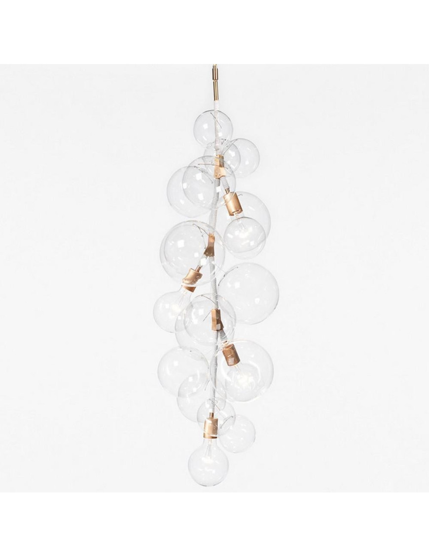 TALL BUBBLE CHANDELIER PELLE white color front view