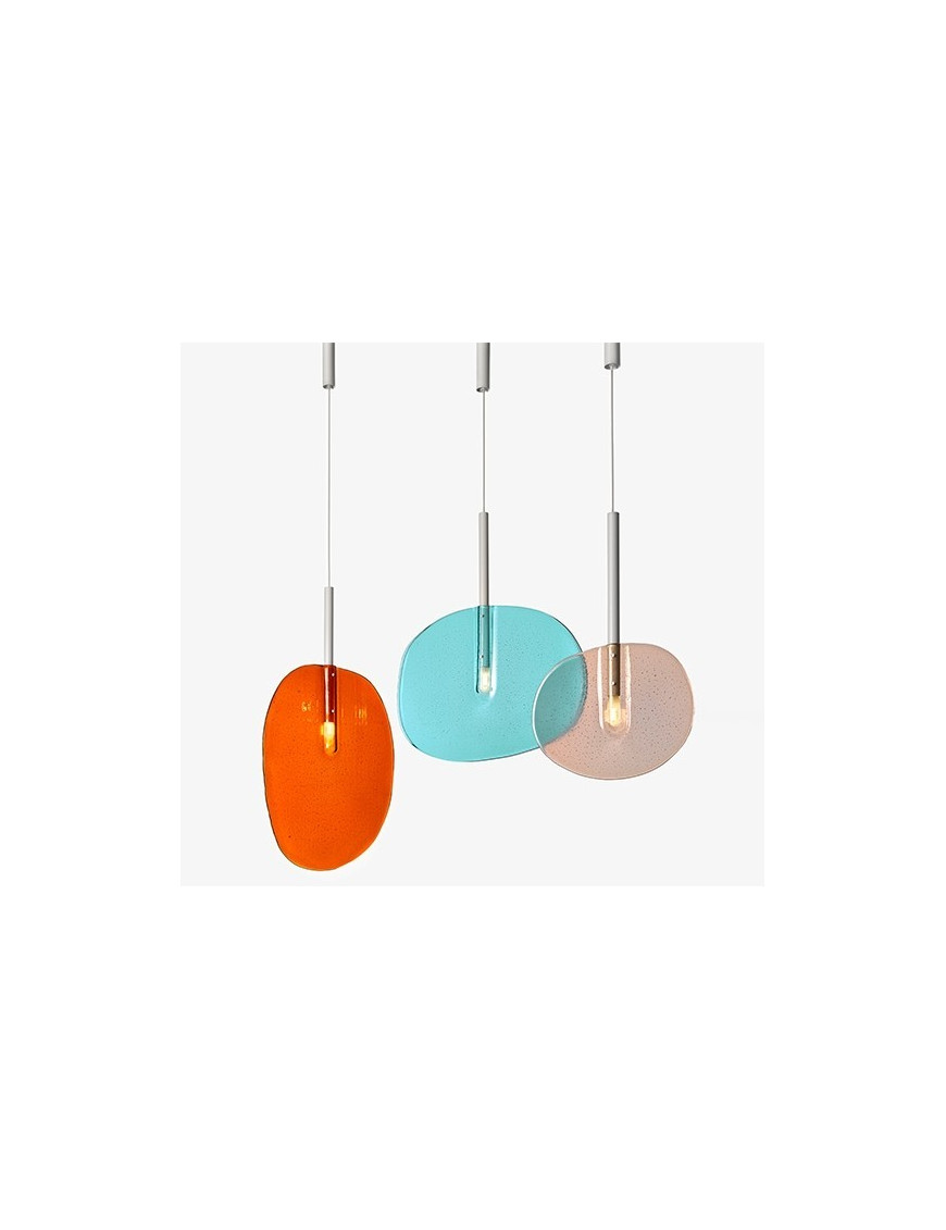 Lollipop LED pendant lamp Lasvit orange color / purple color / turquoise color front view Lollipop LED pendant lamp Lasvit orange color / purple color / turquoise color front view