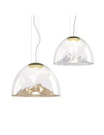 MOUNTAIN VIEW LED pendant lamp Axo gold color / chrome color front view