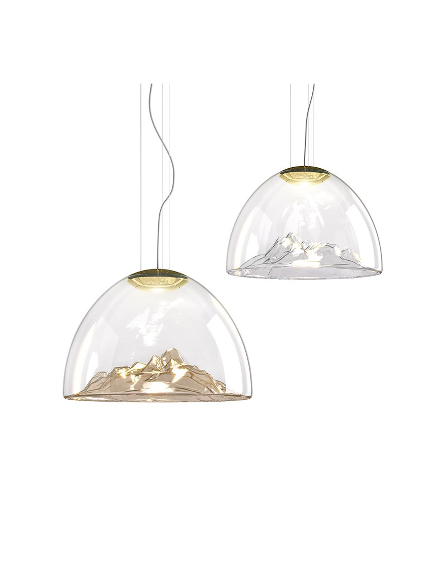 MOUNTAIN VIEW LED pendant lamp Axo gold color / chrome color front view MOUNTAIN VIEW LED pendant lamp Axo gold color / chrome color front view