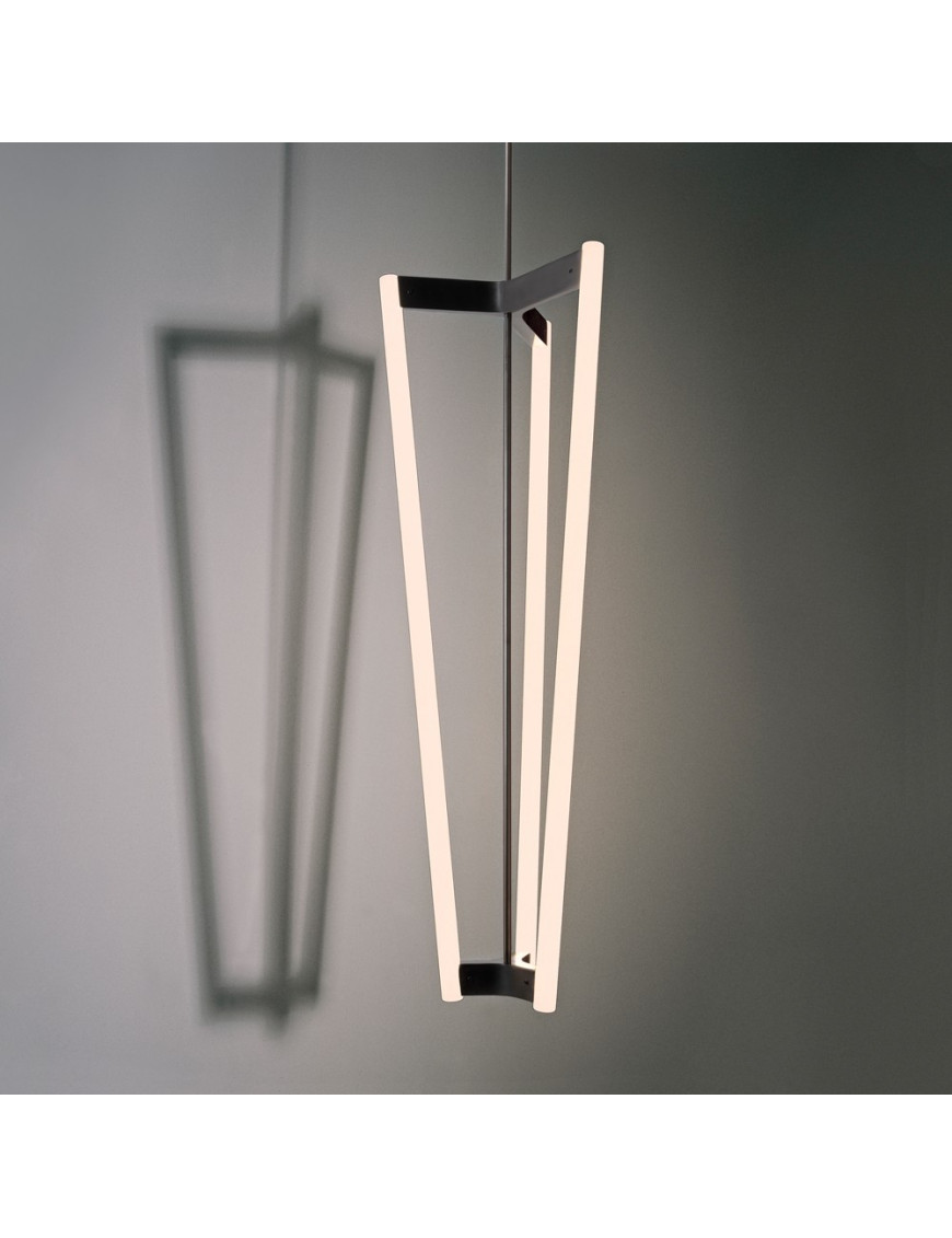 Tube Chandelier Michael Anastassiades brass color side view Tube Chandelier Michael Anastassiades brass color side view