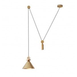 Shape Up Pendant lamp Cone Roll & Hill brass color front view
