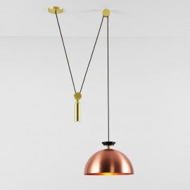 Shape Up Pendant lamp Globe Roll & Hill copper color front view