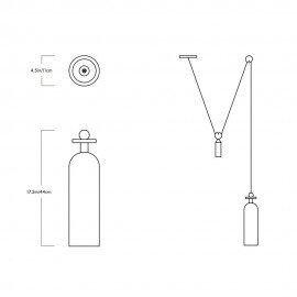 Shape Up Pendant lamp Cylinder Roll & Hill with detail