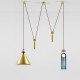 Shape Up Pendant lamp Double Roll & Hill brass color front view