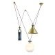 Shape Up Pendant lamp 3 pieces Roll & Hill blue/brass/white color front view