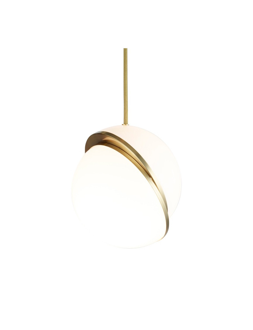 Mini Crescent LED pendant lamp Lee Broom white color front view Mini Crescent LED pendant lamp Lee Broom white color front view