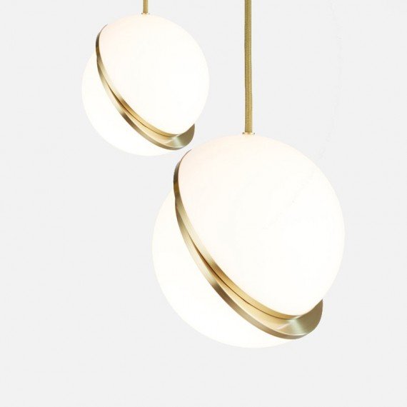 Crescent LED chandelier Lee Broom white color side view