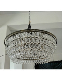 Pottery Barn Clarissa Crystal Drop Round Chandelier