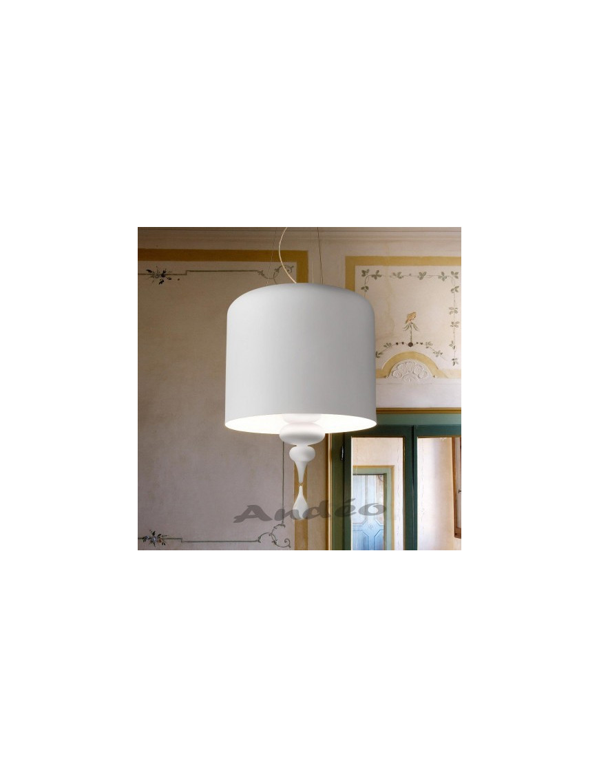 Eva pendant lamp Masiero white color front view Eva pendant lamp Masiero white color front view