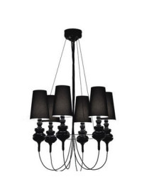 Josephine Queen Chandelier Metalarte black color 6 lights front view