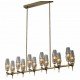 CHAILLOT LINEAR CHANDELIER Jonathan Browning brass color front view
