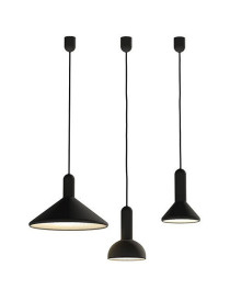 Torch light pendant lamp Established and sons black color Small cone / Round / Large cone