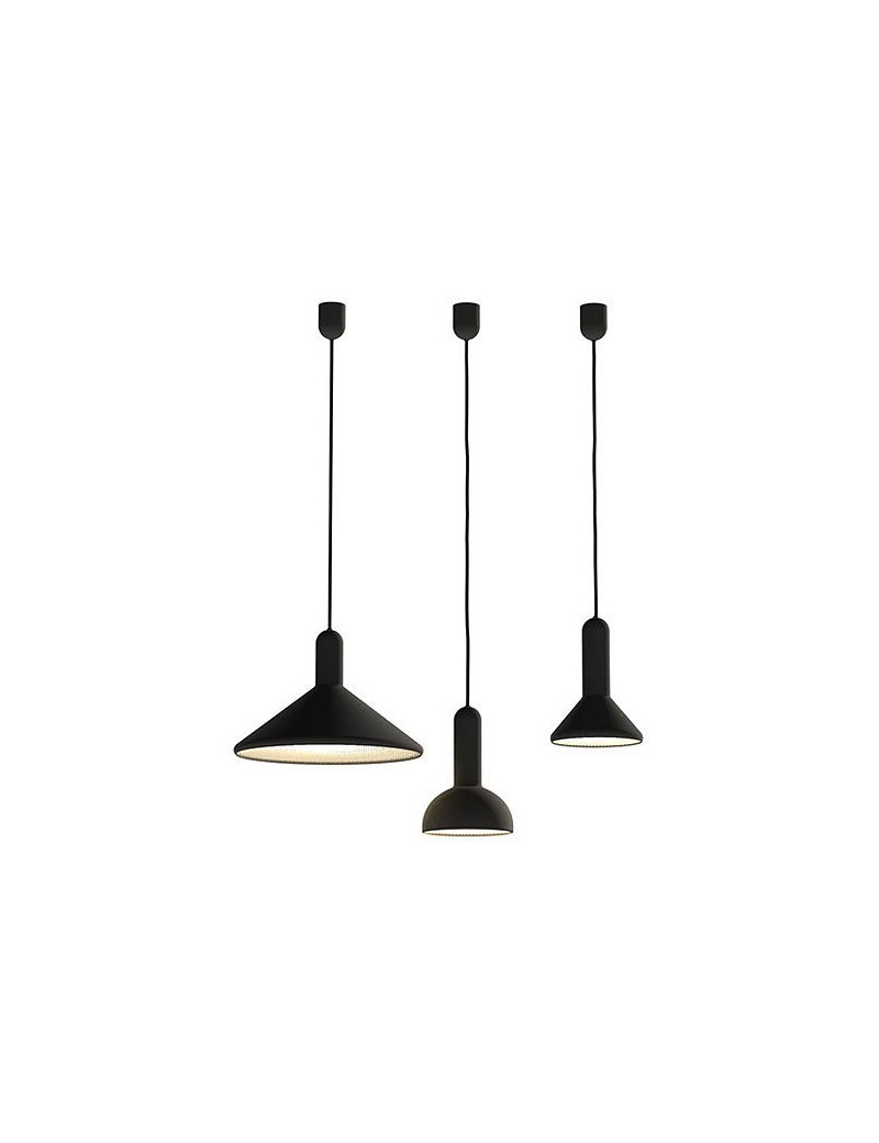 Torch light pendant lamp Established and sons black color Small cone / Round / Large cone Torch light pendant lamp Established and sons black color Small cone / Round / Large cone