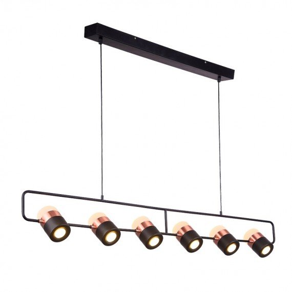 LING PENDANT LAMP Seed Design black + copper color front view