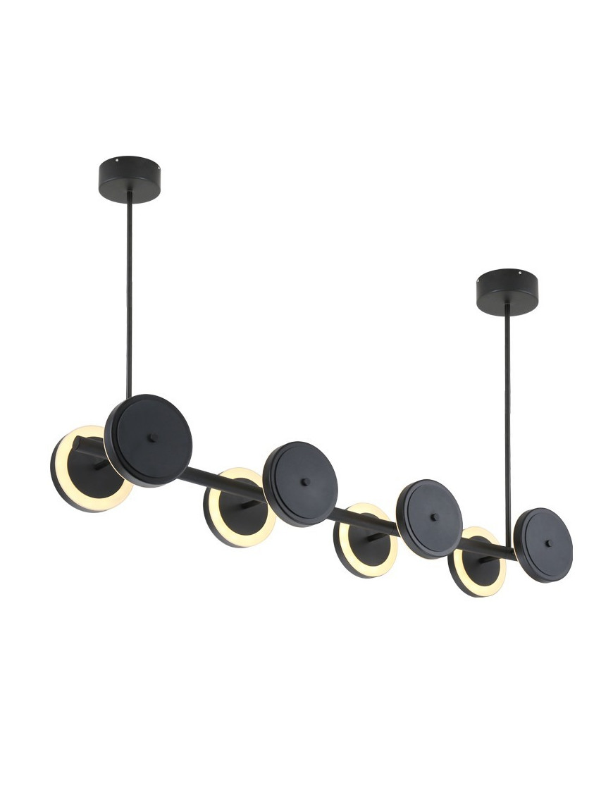 LE ROYER LED PENDANT LAMP Larose Guyon black color 8 lights side view LE ROYER LED PENDANT LAMP Larose Guyon black color 8 lights side view