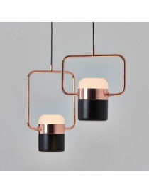 LING LED PENDANT LAMP 1 light Seed Design black + copper color back view