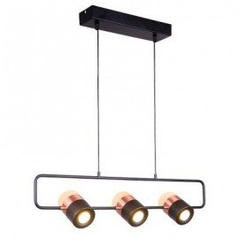 LING LED PENDANT LAMP 3 lights Seed Design black + copper color front view