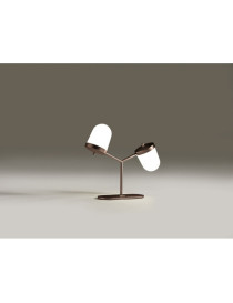 Lula Table Lamp double Penta brass color side view